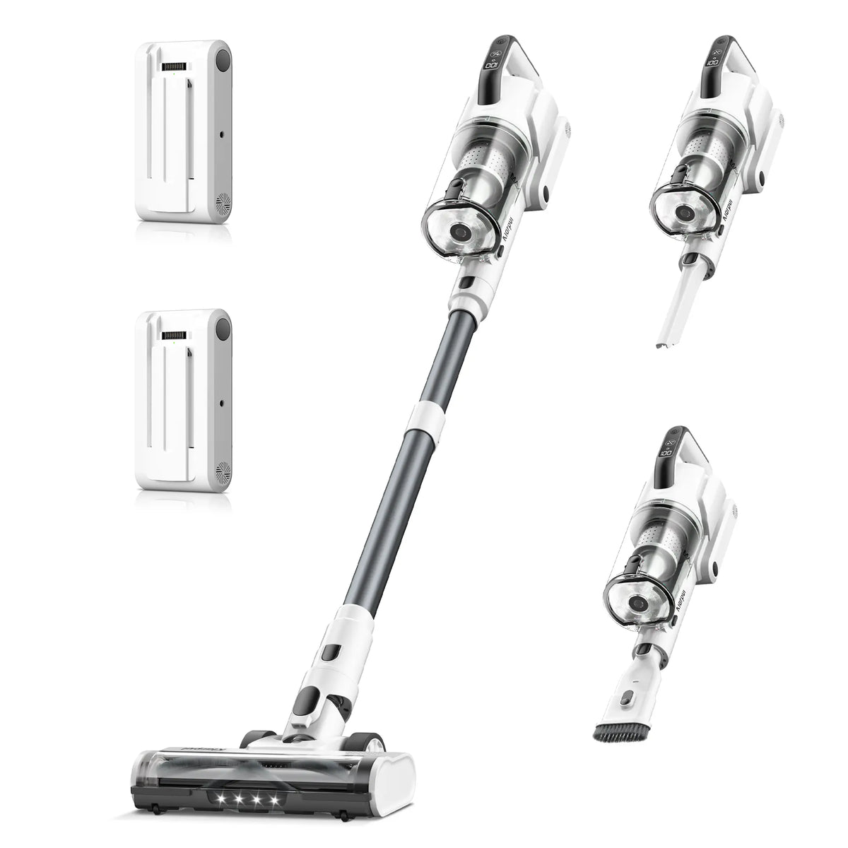 Cordless Vacuum Cleaner 2 Batteries 130Mins Runtime 600W 50KPA Fast Charging Self-Standing - Klarpul