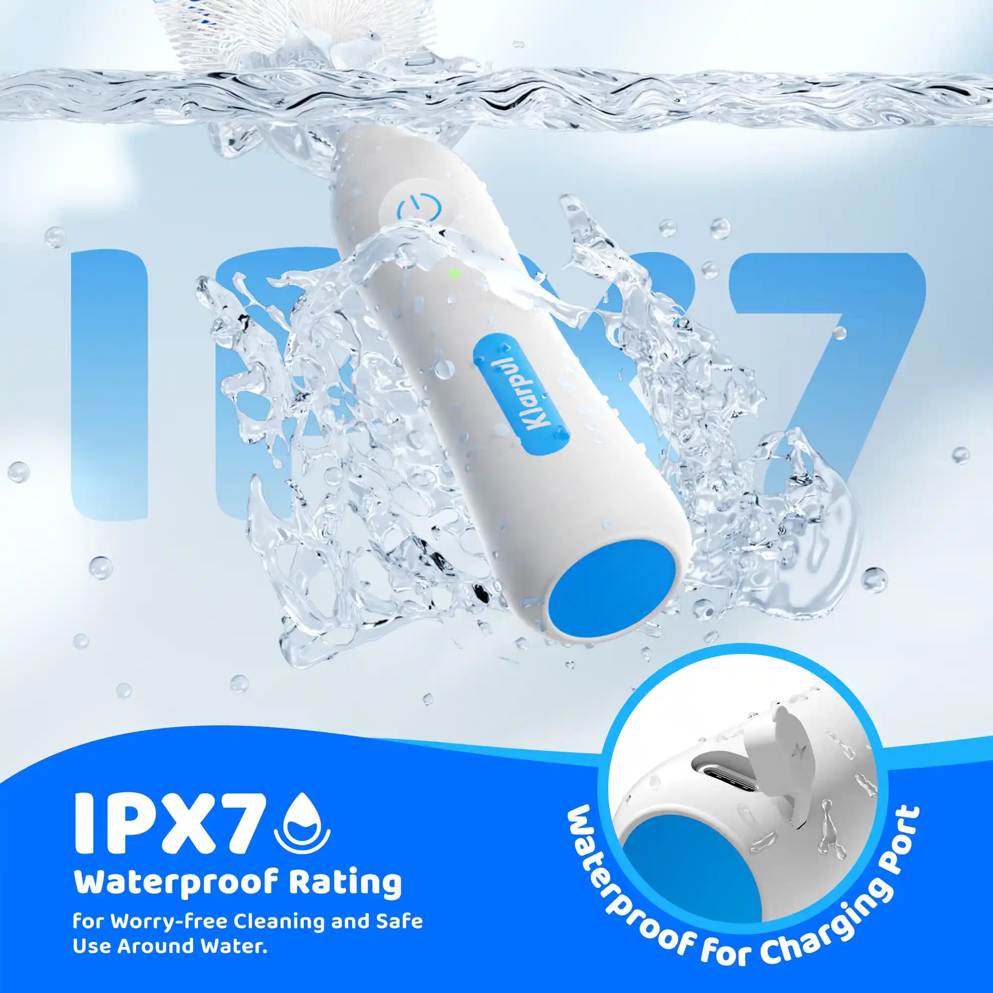 Klarpul Electric Bottle Brush IPX7 waterproof rating 