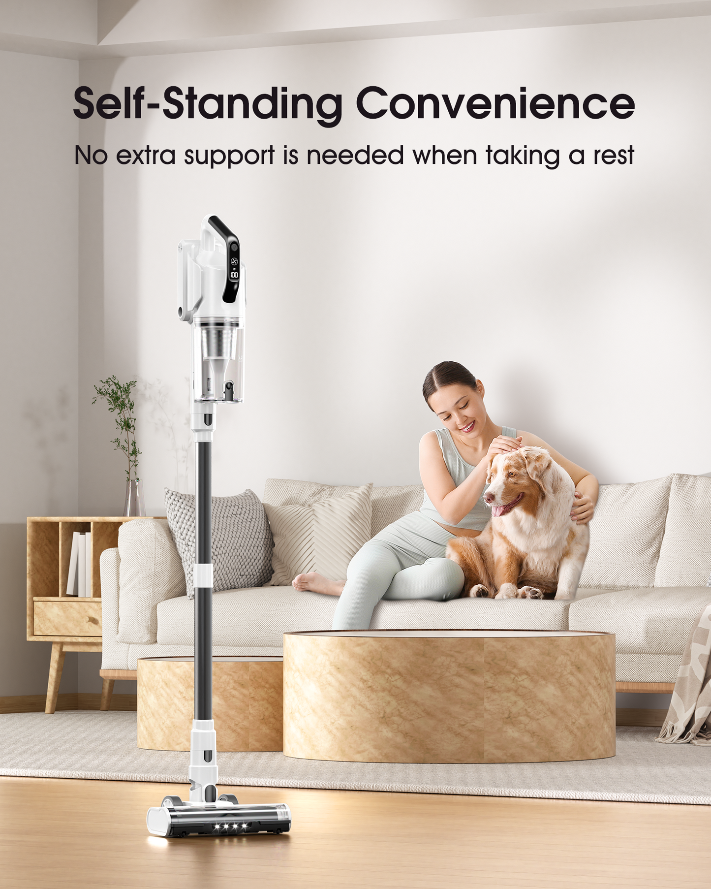 45KPA Self-Standing Cordless Vacuum Cleaner 550W 2.5H Fast Charging 60 Mins Runtime - Klarpul