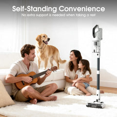 Cordless Vacuum Cleaner 2 Batteries 130Mins Runtime 600W 50KPA Fast Charging Self-Standing - Klarpul