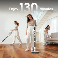 Cordless Vacuum Cleaner 2 Batteries 130Mins Runtime 600W 50KPA Fast Charging Self-Standing - Klarpul